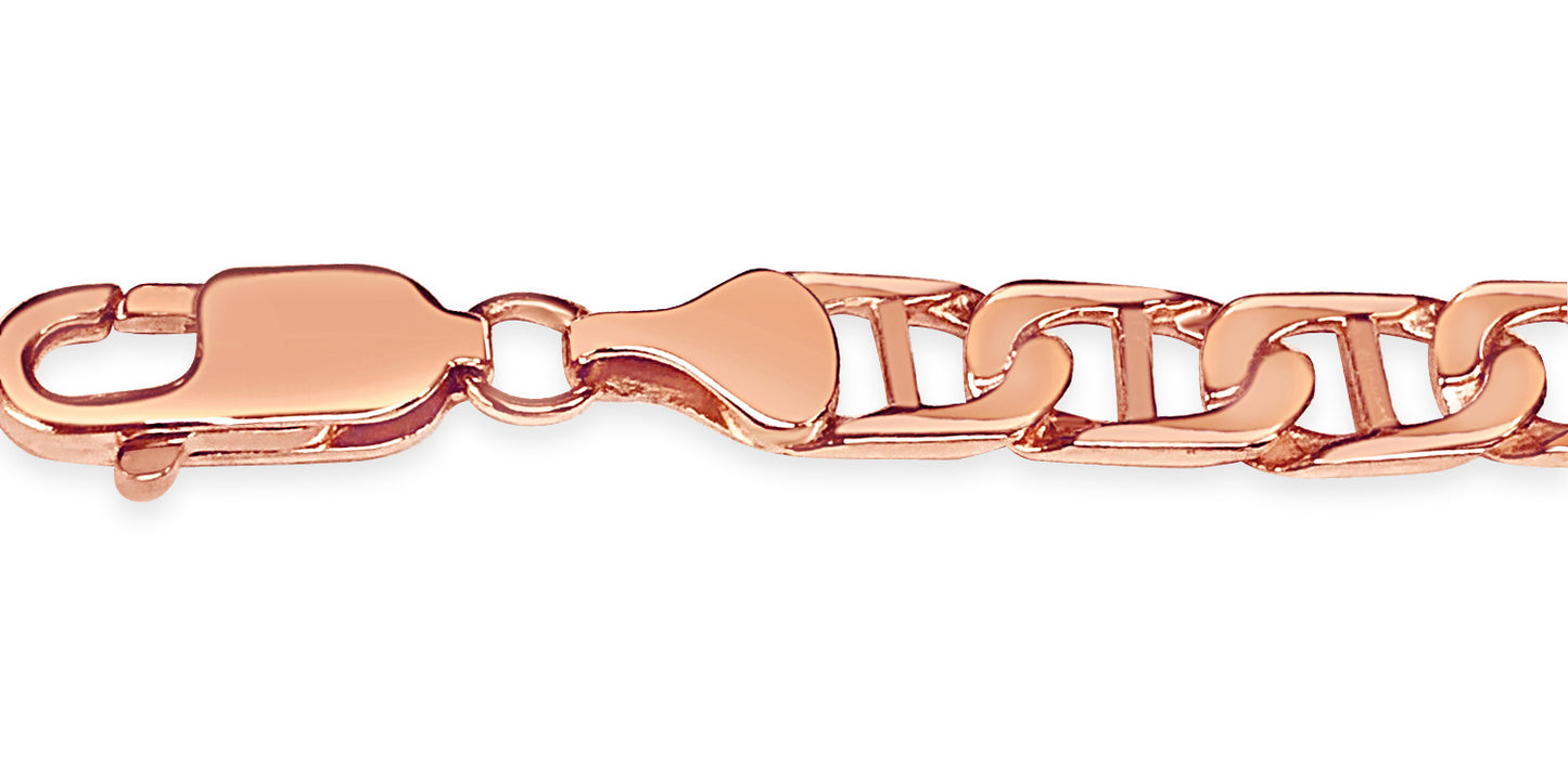 Mariner Solid Gold Handmade Bracelet , 7mm, 6.5-10 Inch