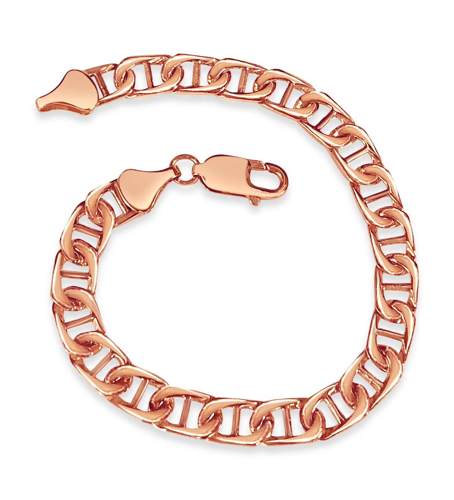 Mariner Solid Gold Handmade Bracelet , 7mm, 6.5-10 Inch