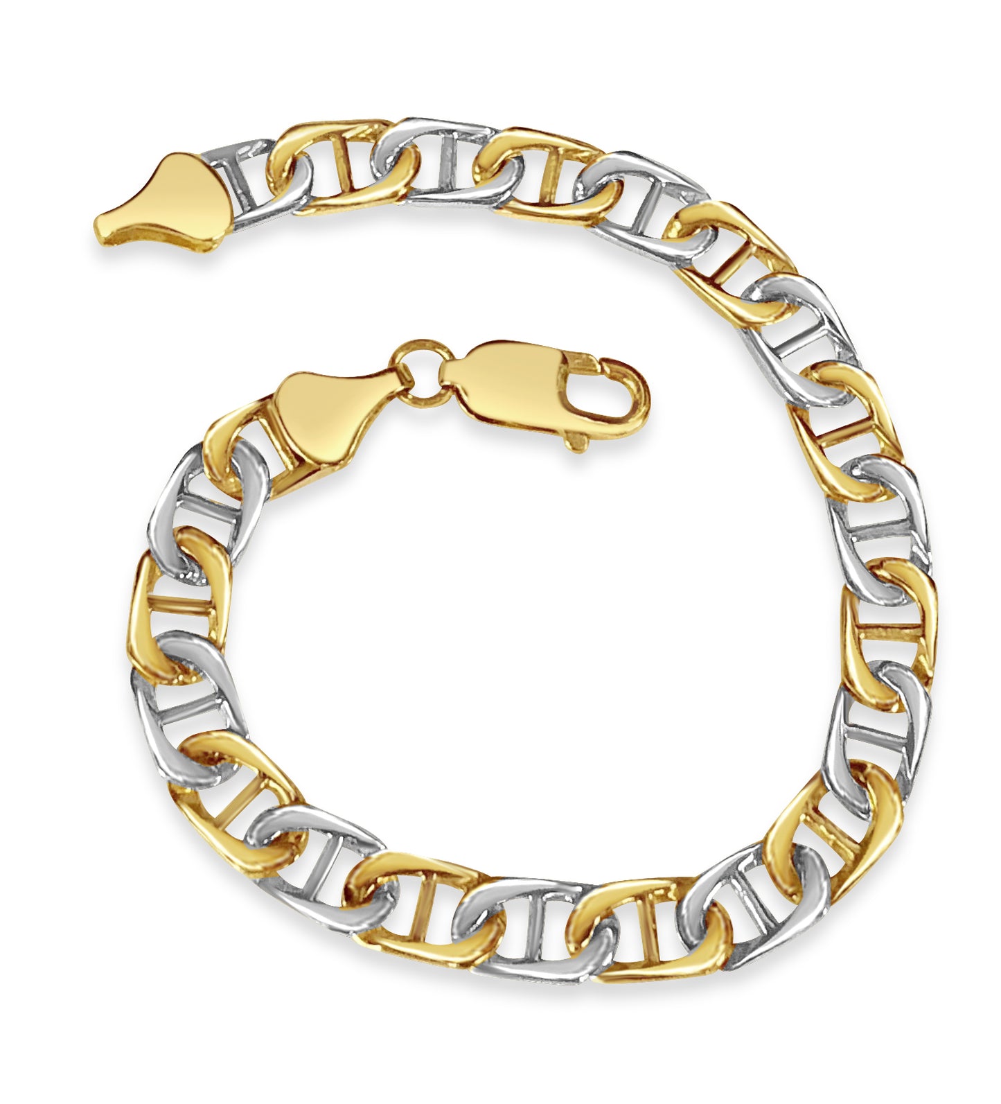 Mariner Solid Gold Handmade Bracelet , 7mm, 6.5-10 Inch