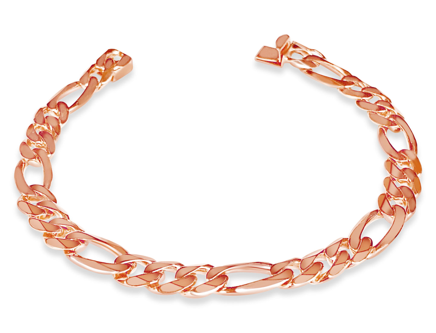 Figaro Solid Gold Handmade Bracelet , 9mm, 6.5-10 Inch