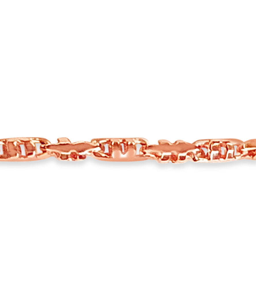 Anchor Mariner Solid Gold Handmade Bracelet , 6mm, 6.5-10 Inch