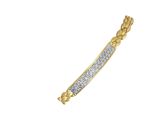Diamond ID Panther Solid Gold Handmade Bracelet , 8mm, 6.5-10 Inch