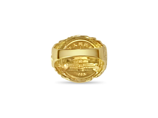 Fancy Solid Gold Handmade Coin Ring , Chinese Panda Bear Coin ,