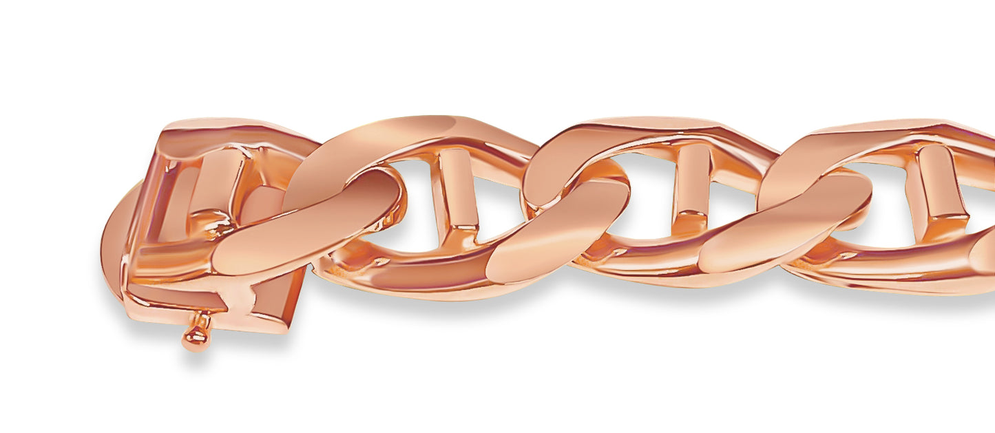 Mariner Solid Gold Handmade Bracelet , 17mm, 6.5-10 Inch