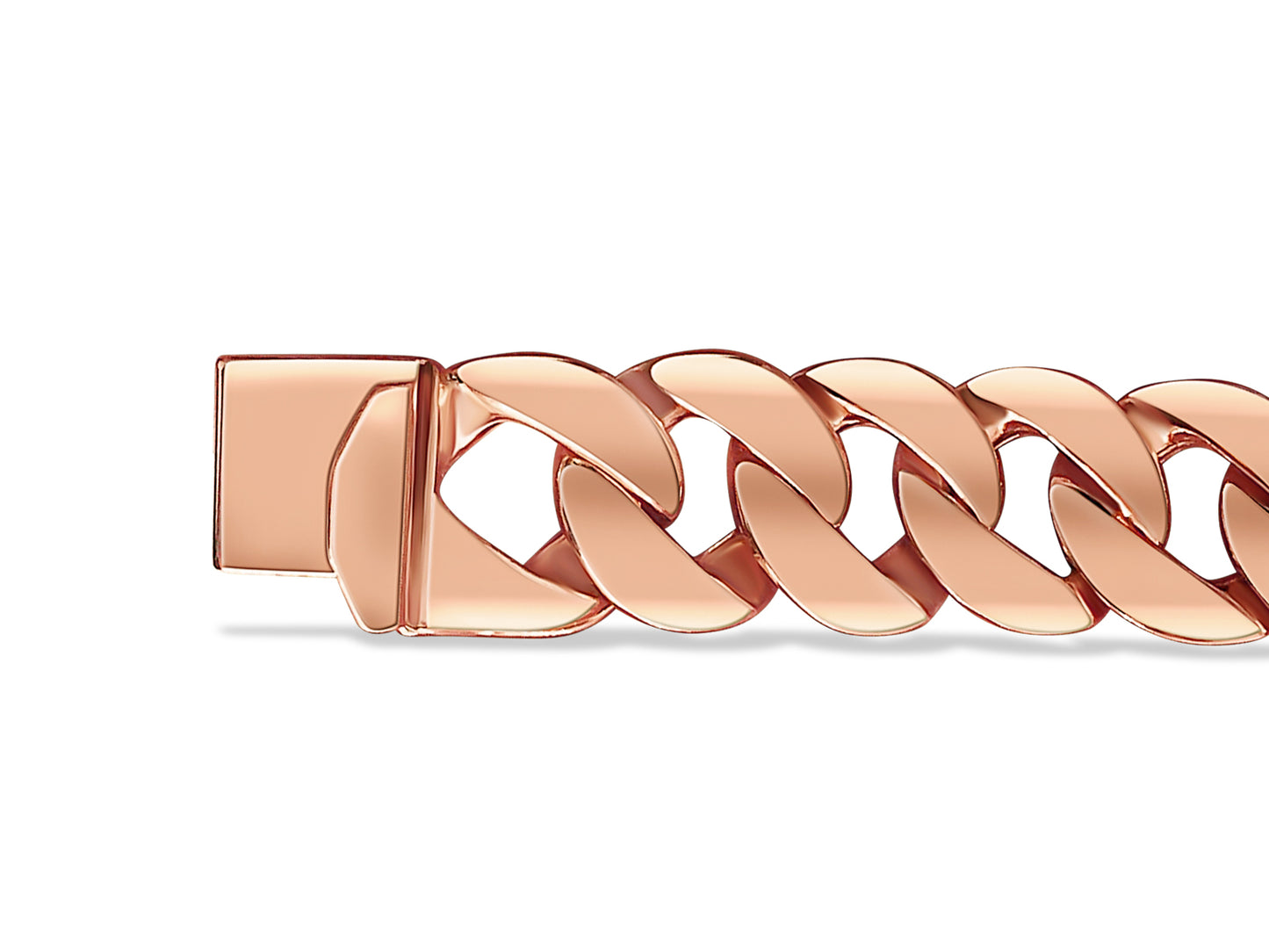 Curb Solid Gold Handmade Bracelet , 14mm, 6.5-10 Inch
