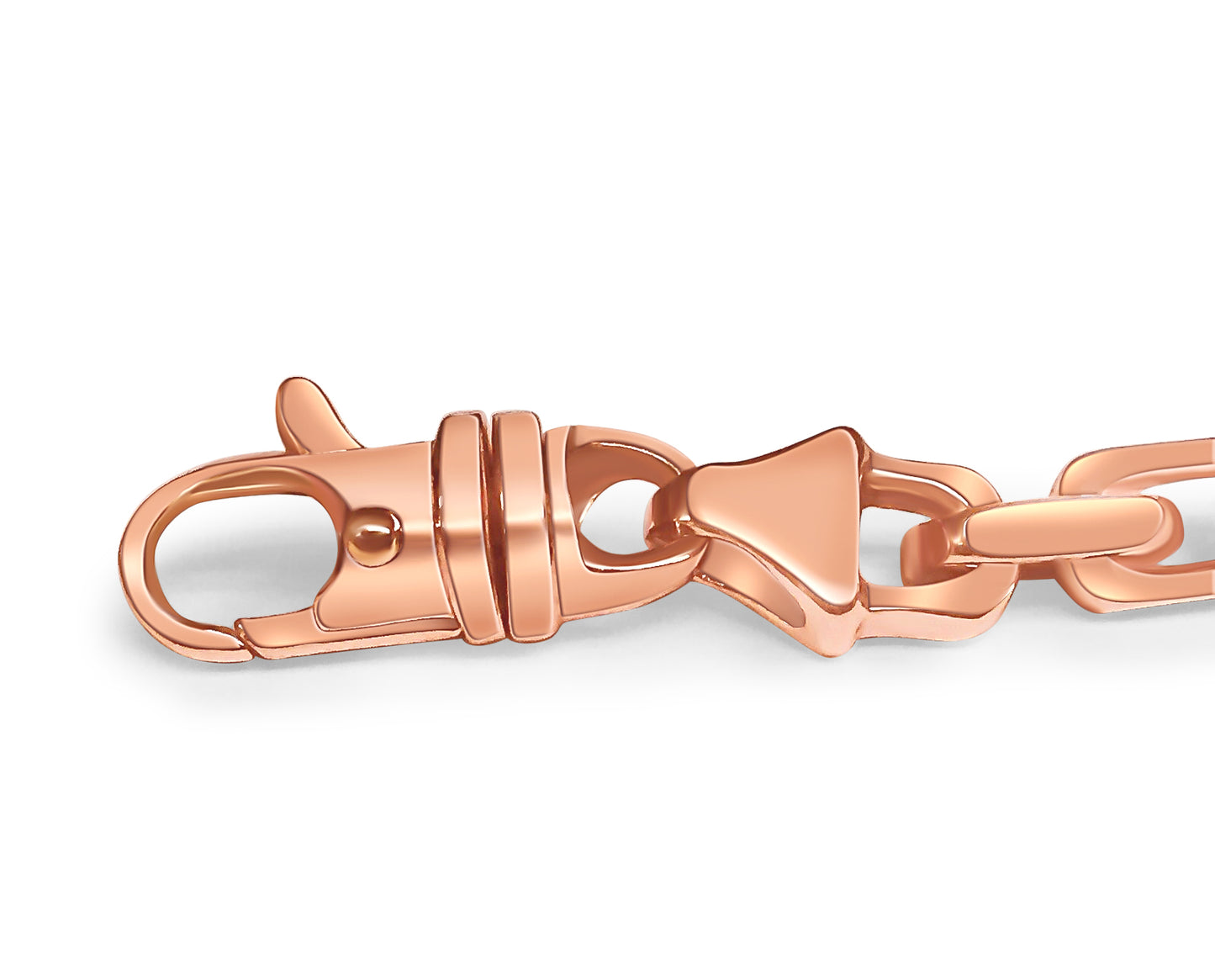 Fancy Rolo Solid Gold Handmade Bracelet , 7mm, 6.5-10 Inch