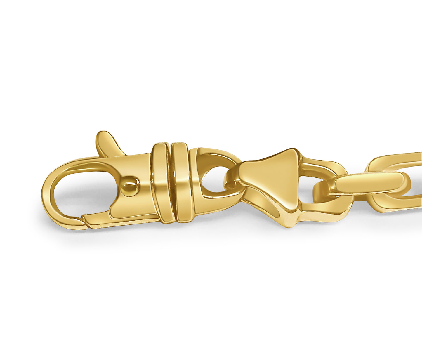Fancy Rolo Solid Gold Handmade Bracelet , 7mm, 6.5-10 Inch