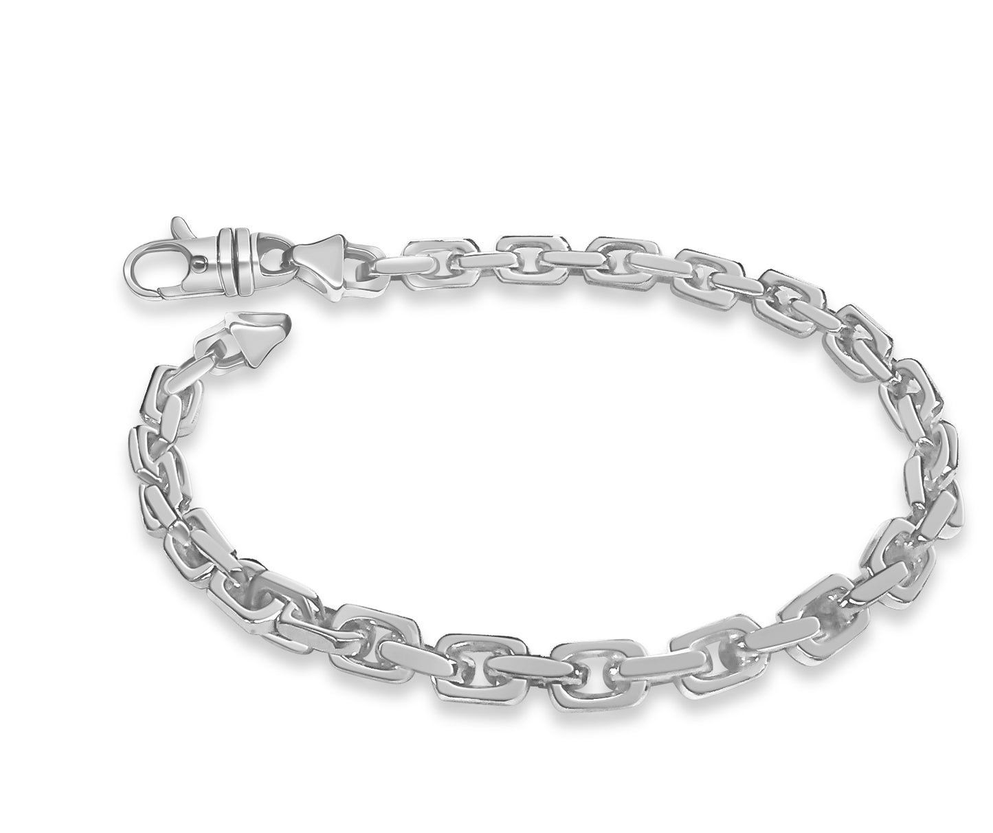 Fancy Rolo Solid Gold Handmade Bracelet , 7mm, 6.5-10 Inch