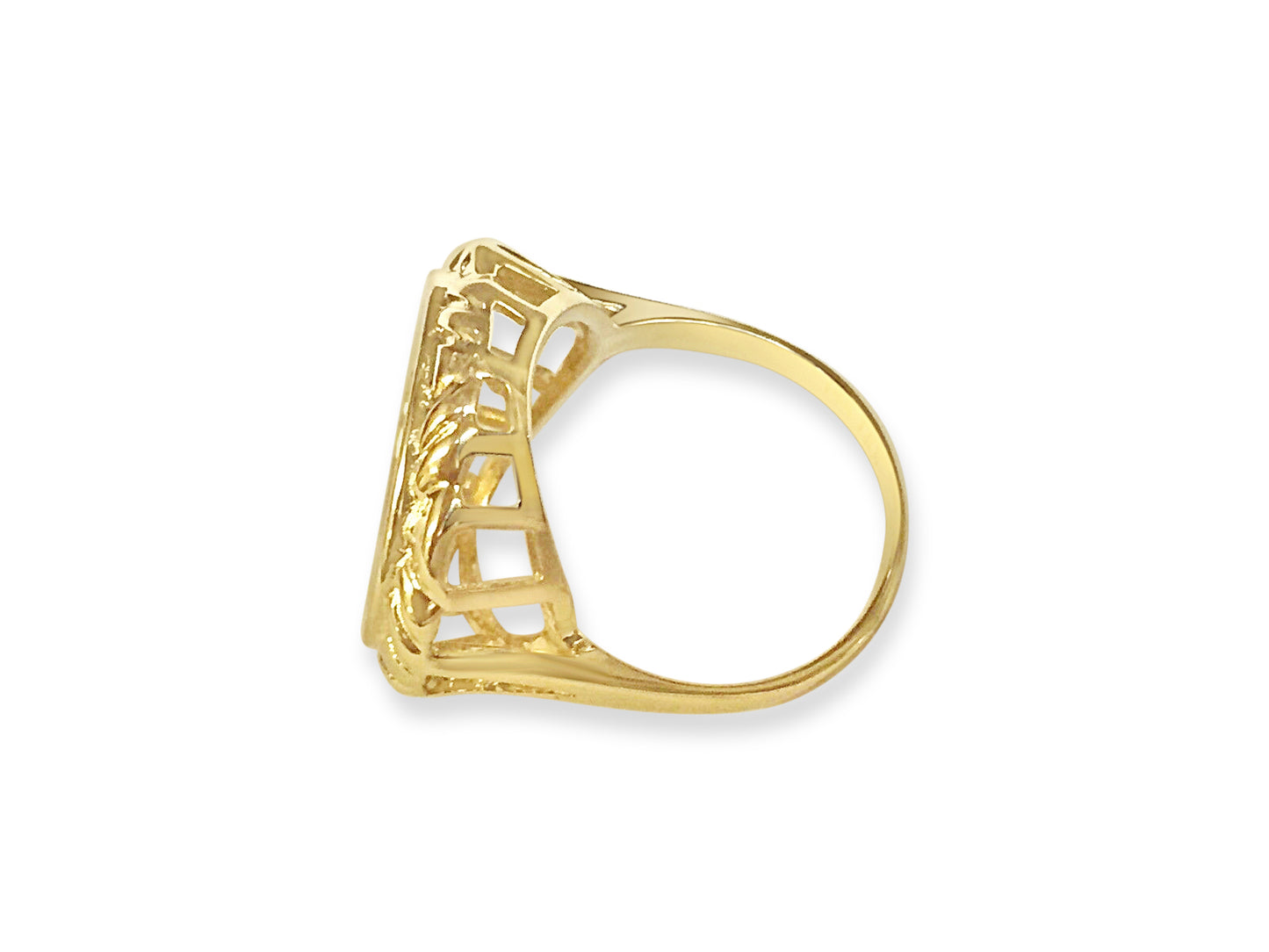 Fancy Solid Gold Handmade Coin Ring , Chinese Panda Bear Coin ,