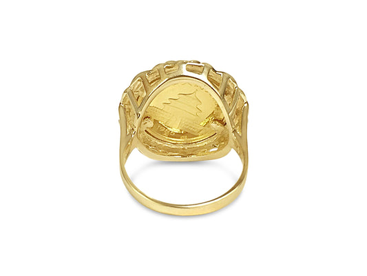 Fancy Solid Gold Handmade Coin Ring , Chinese Panda Bear Coin ,