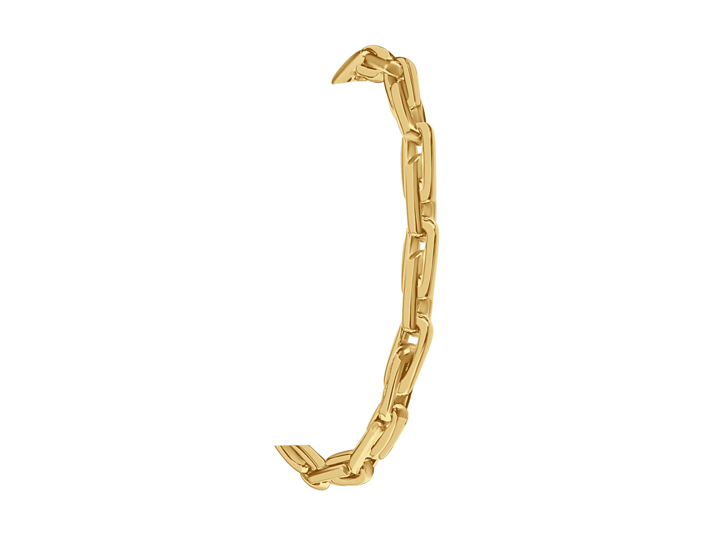 Fancy Rolo Solid Gold Handmade Bracelet , 5mm, 6.5-10 Inch