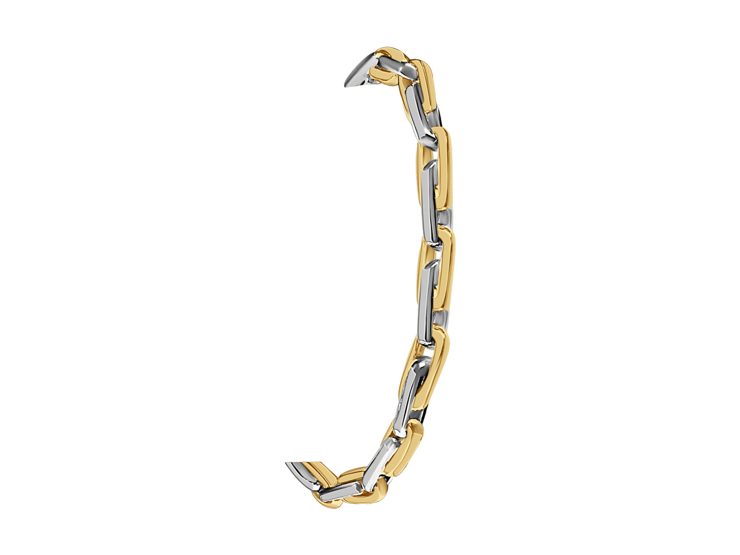 Fancy Rolo Solid Gold Handmade Bracelet , 5mm, 6.5-10 Inch