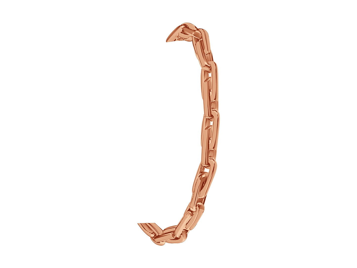 Fancy Rolo Solid Gold Handmade Bracelet , 5mm, 6.5-10 Inch