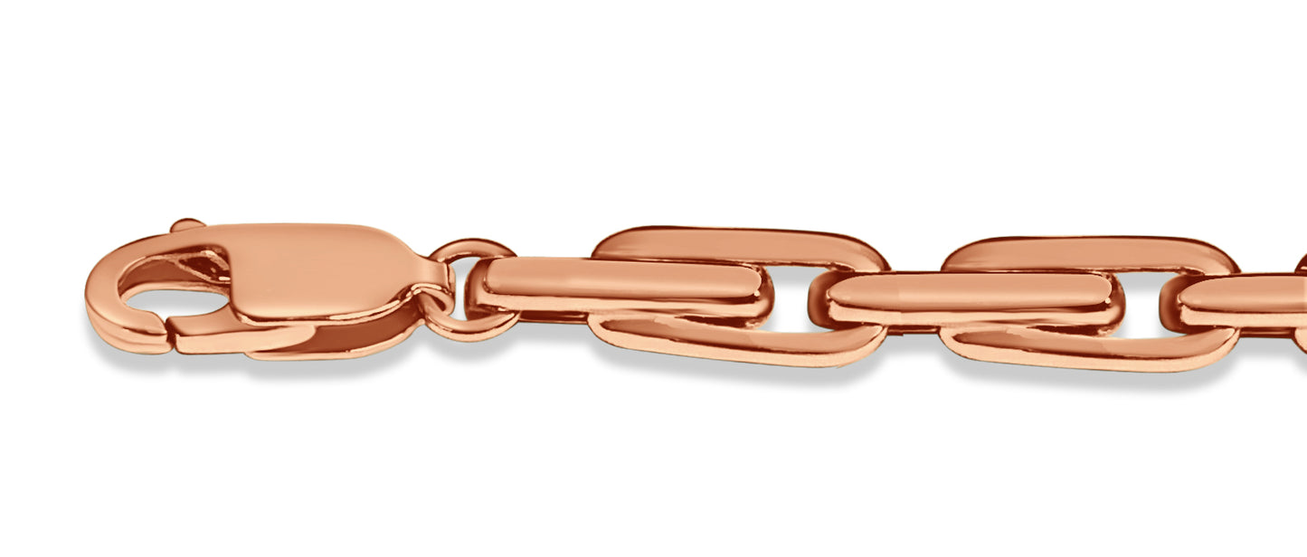 Fancy Rolo Solid Gold Handmade Bracelet , 5mm, 6.5-10 Inch