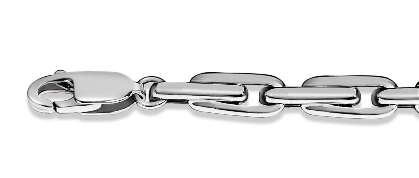 Fancy Rolo Solid Gold Handmade Bracelet , 5mm, 6.5-10 Inch