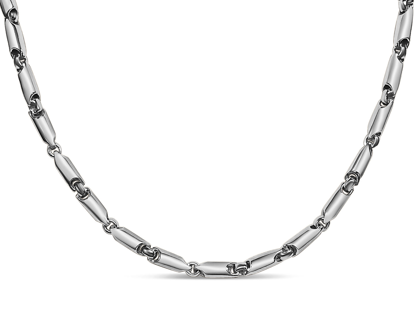 Cylinder Tube Solid Gold Handmade Necklace , 5mm, 16-30 Inch