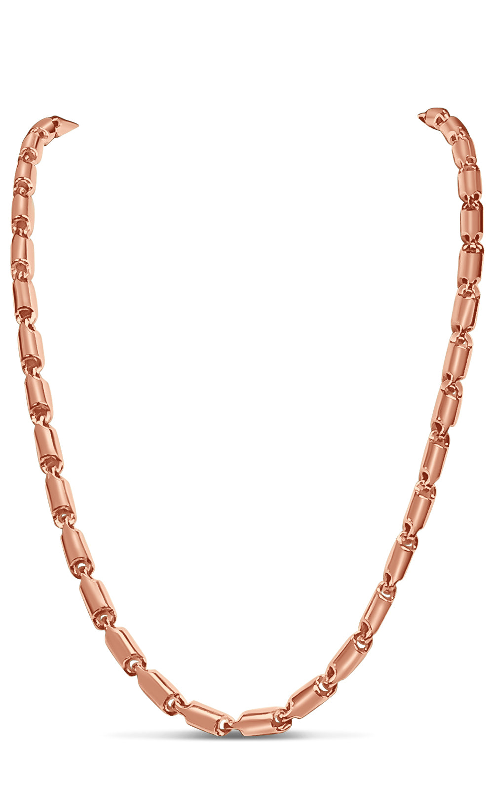 Cylinder Tube Solid Gold Handmade Necklace , 6mm, 16-30 Inch