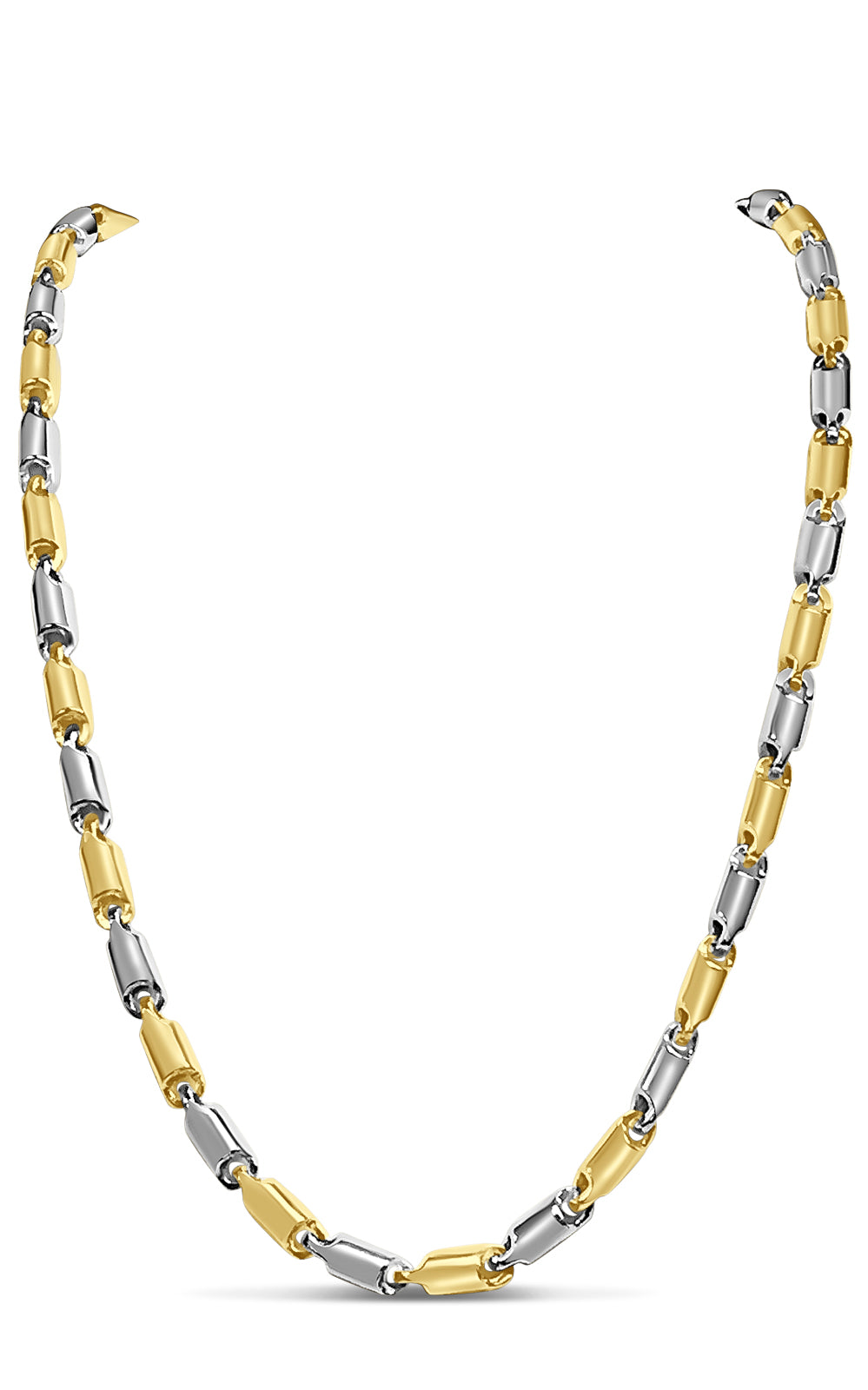 Cylinder Tube Solid Gold Handmade Necklace , 6mm, 16-30 Inch