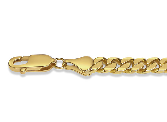 Miami Cuban Solid Gold Handmade Necklace , 7mm, 16-30 Inch