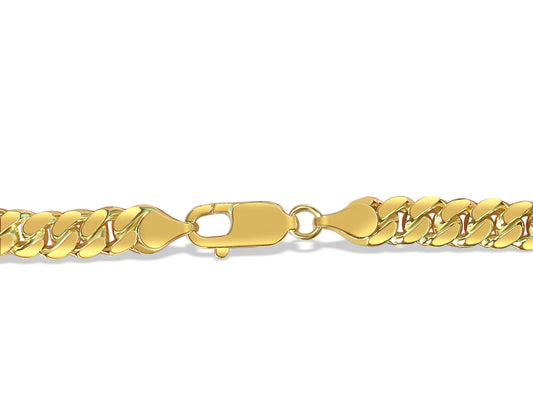 Miami Cuban Solid Gold Handmade Bracelet , 7mm, 6.5-10 Inch