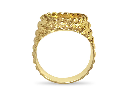 Fancy Solid Gold Handmade Coin Ring , Chinese Panda Bear Coin ,