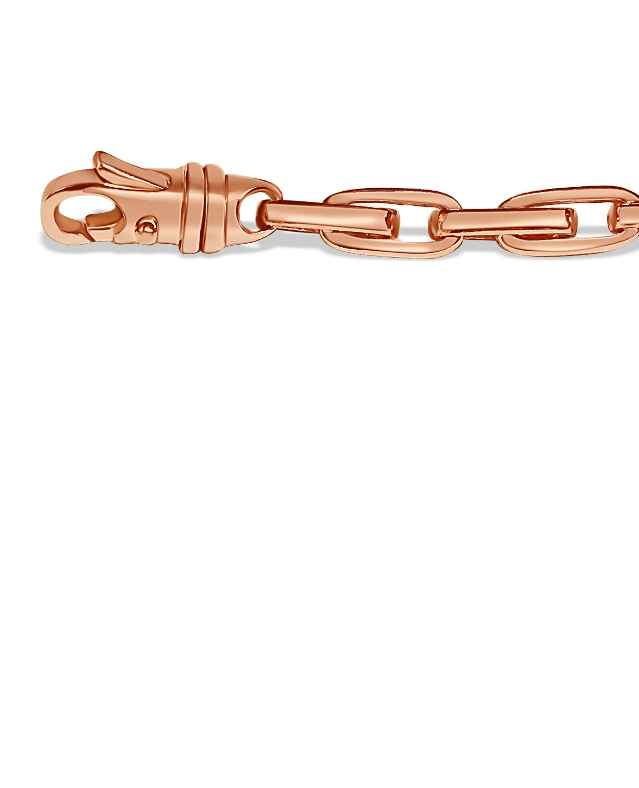 Fancy Rolo Solid Gold Handmade Bracelet , 6mm, 6.5-10 Inch