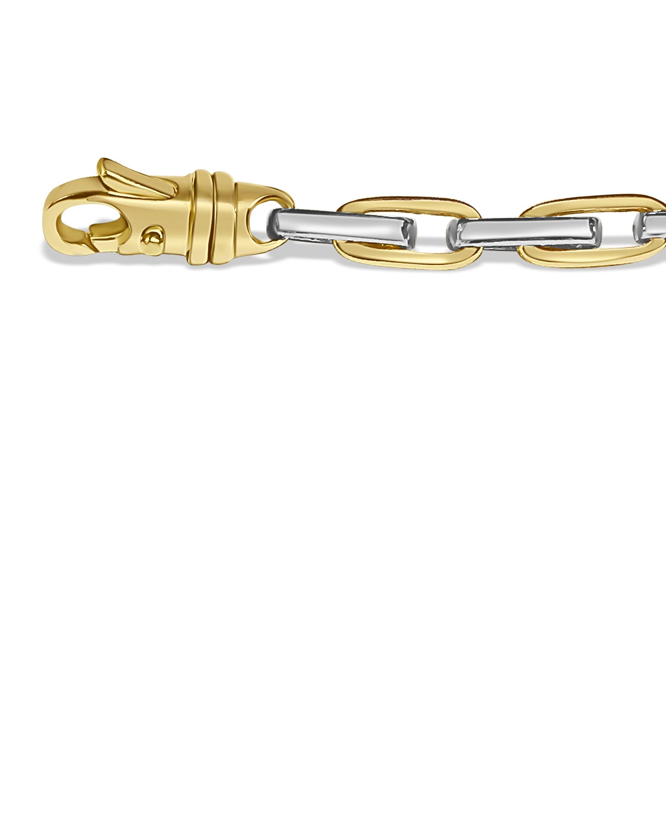 Fancy Rolo Solid Gold Handmade Bracelet , 6mm, 6.5-10 Inch