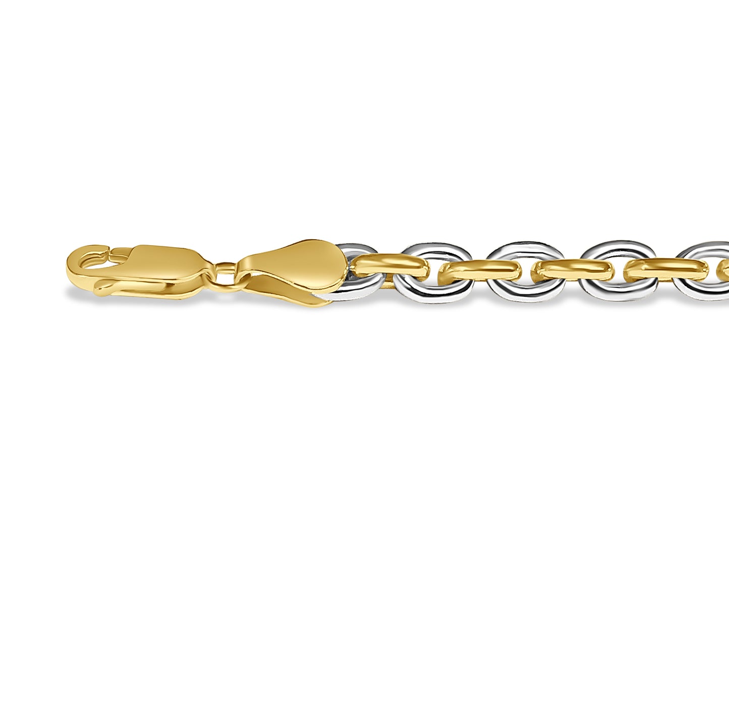 Fancy Rolo Solid Gold Handmade Necklace , 5mm, 16-30 Inch