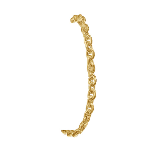 Fancy Rolo Solid Gold Handmade Bracelet , 5mm, 6.5-10 Inch