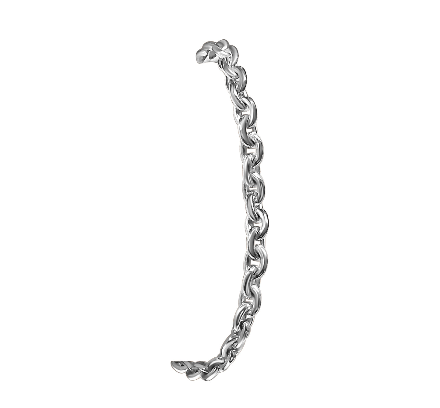 Fancy Rolo Solid Gold Handmade Bracelet , 5mm, 6.5-10 Inch