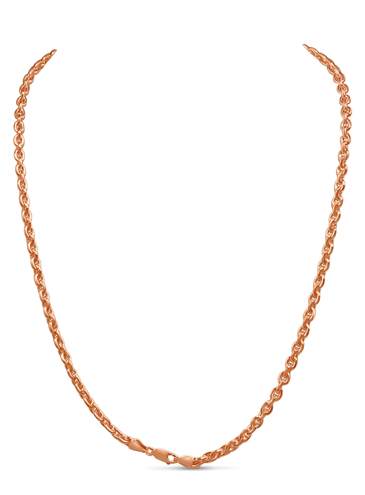 Fancy Rolo Solid Gold Handmade Necklace , 5mm, 16-30 Inch