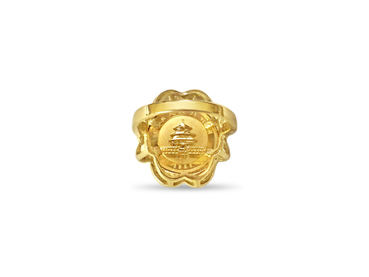 Fancy Ladies Solid Gold Handmade Coin Ring , Chinese Panda Bear Coin ,