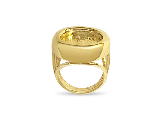 Fancy Solid Gold Handmade Coin Ring , 1/10oz Coin ,