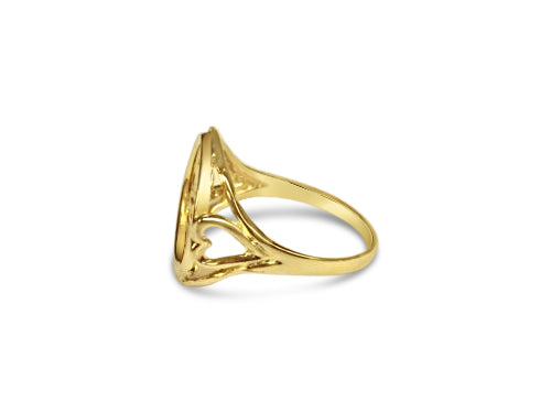 Fancy Ladies Solid Gold Handmade Coin Ring , Chinese Panda Bear Coin ,