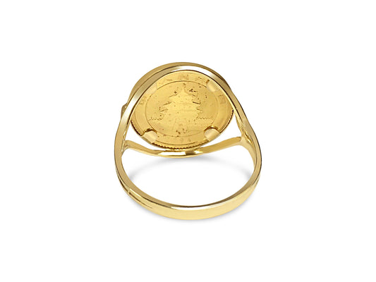 Fancy Solid Gold Handmade Coin Ring , Chinese Panda Bear Coin ,