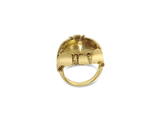 Fancy Solid Gold Handmade Coin Ring , 1/10oz Coin ,