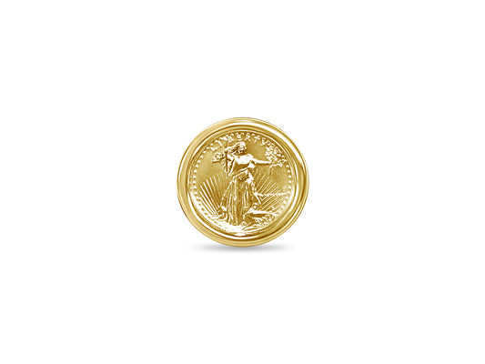 Fancy Solid Gold Handmade Coin Ring , 1/4oz Coin ,