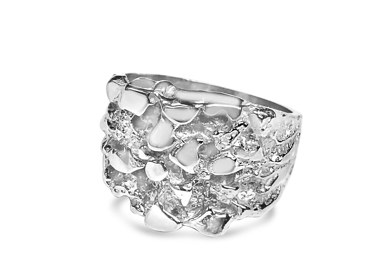Fashion Nugget Solid Gold Handmade Ring , 15x20mm