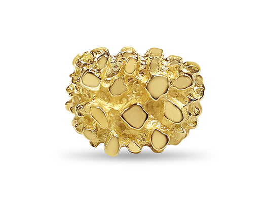 Fashion Nugget Solid Gold Handmade Ring , 20mm