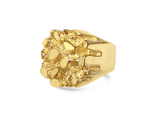 Fashion Nugget Solid Gold Handmade Ring , 28mm