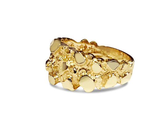 Fashion Nugget Solid Gold Handmade Ring ,