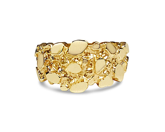 Fashion Nugget Solid Gold Handmade Ring ,