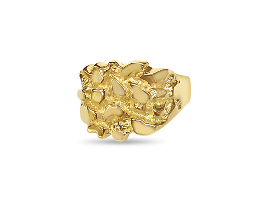 Fashion Nugget Solid Gold Handmade Ring , 16x19mm