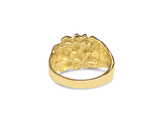 Fashion Nugget Solid Gold Handmade Ring , 16x19mm