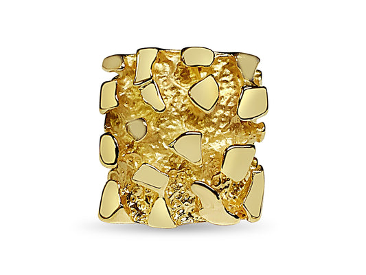 Fashion Nugget Solid Gold Handmade Ring , 28mm