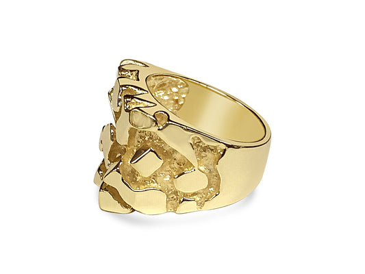 Fashion Nugget Solid Gold Handmade Ring , 23mm
