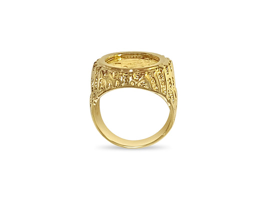 Fancy Solid Gold Handmade Coin Ring , Chinese Panda Bear Coin ,