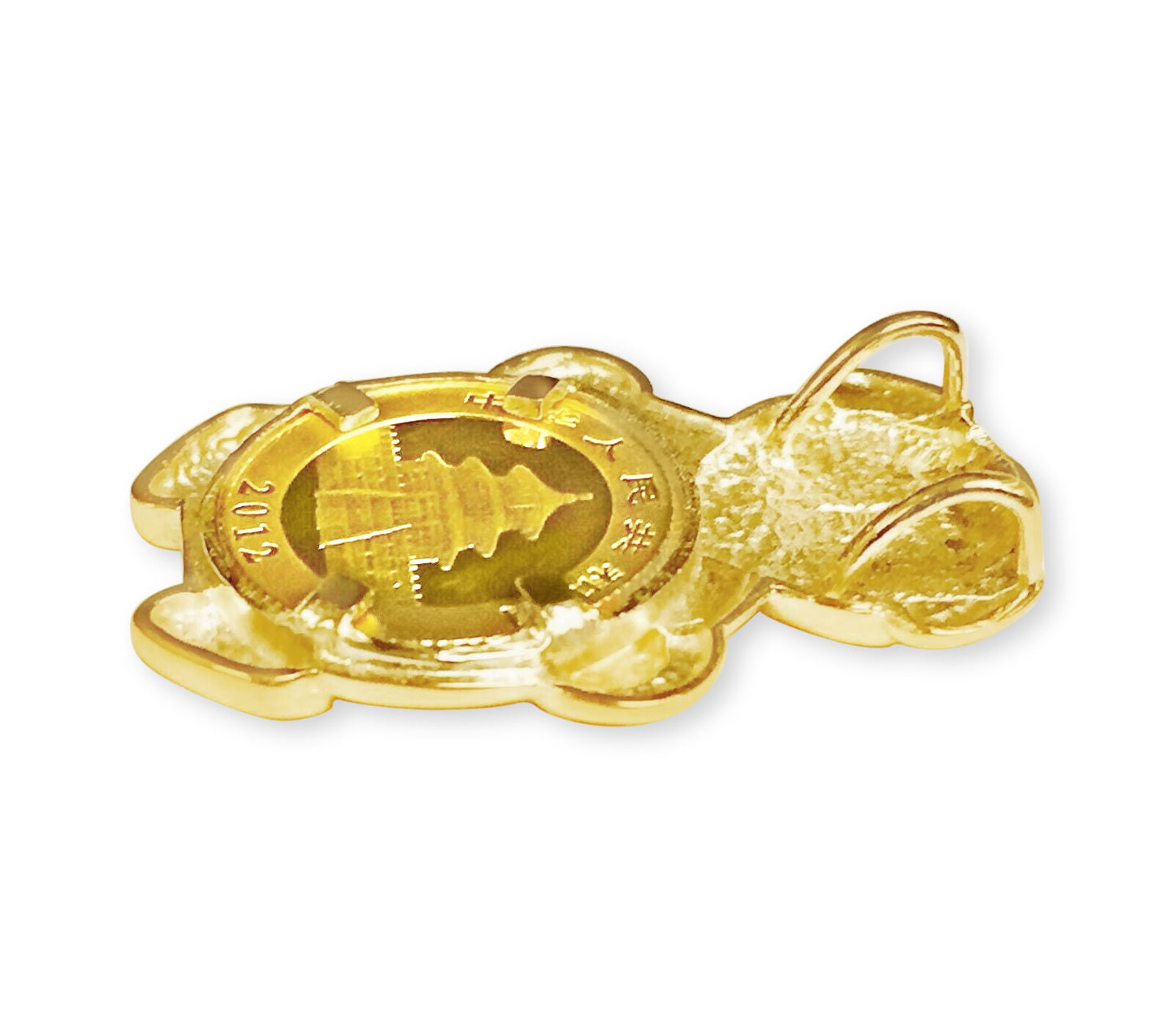 Bamboo Frame Solid Gold Handmade Coin Pendant , 1/10oz Coin ,
