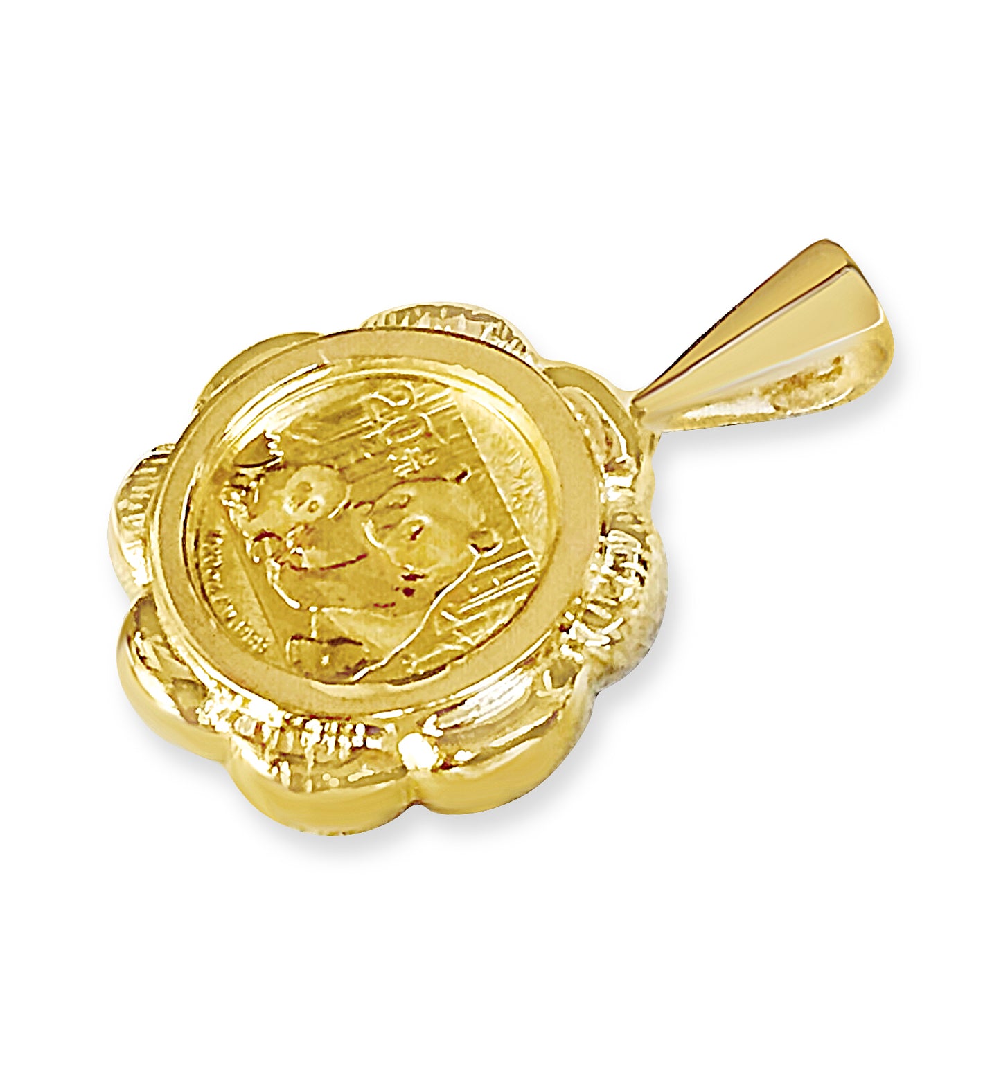 Fancy Solid Gold Handmade Coin Pendant , Chinese Panda Bear Coin ,
