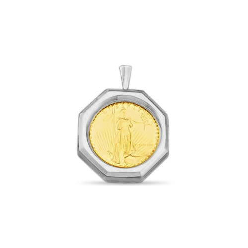 Fancy Solid Gold Handmade Coin Pendant , 1oz Coin ,